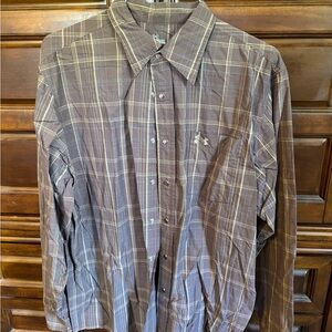 Under Armour Men’s Brown Plaid Pearl Snap Button-down Shirt